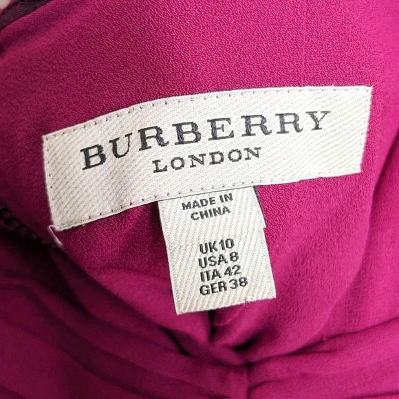 Burberry London Pleated V-neck Dress. - Picture 8 of 10